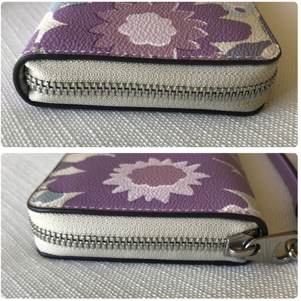 Coach Long Zip Around Wallet Purple Floral Print, Coated Canvas / Leather CBN95 - Picture 12 of 16
